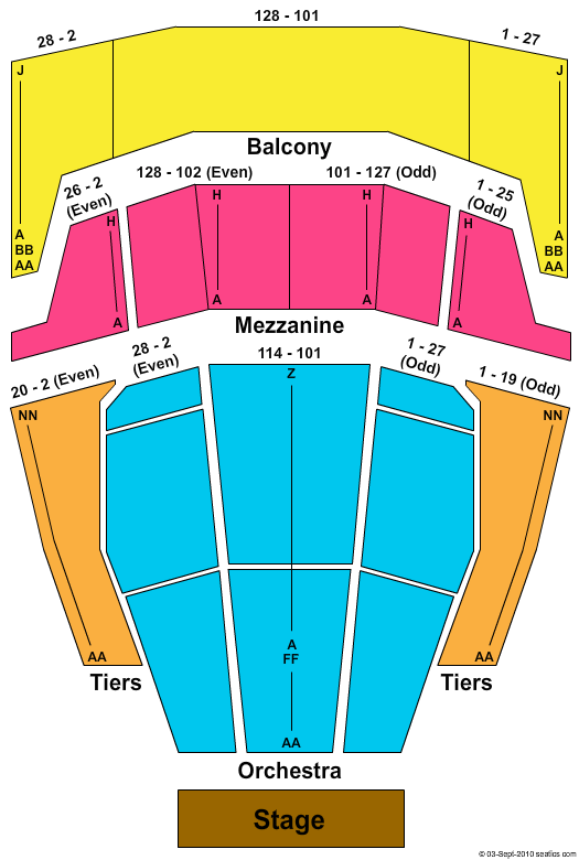 Zellerbach Auditorium Seating Chart